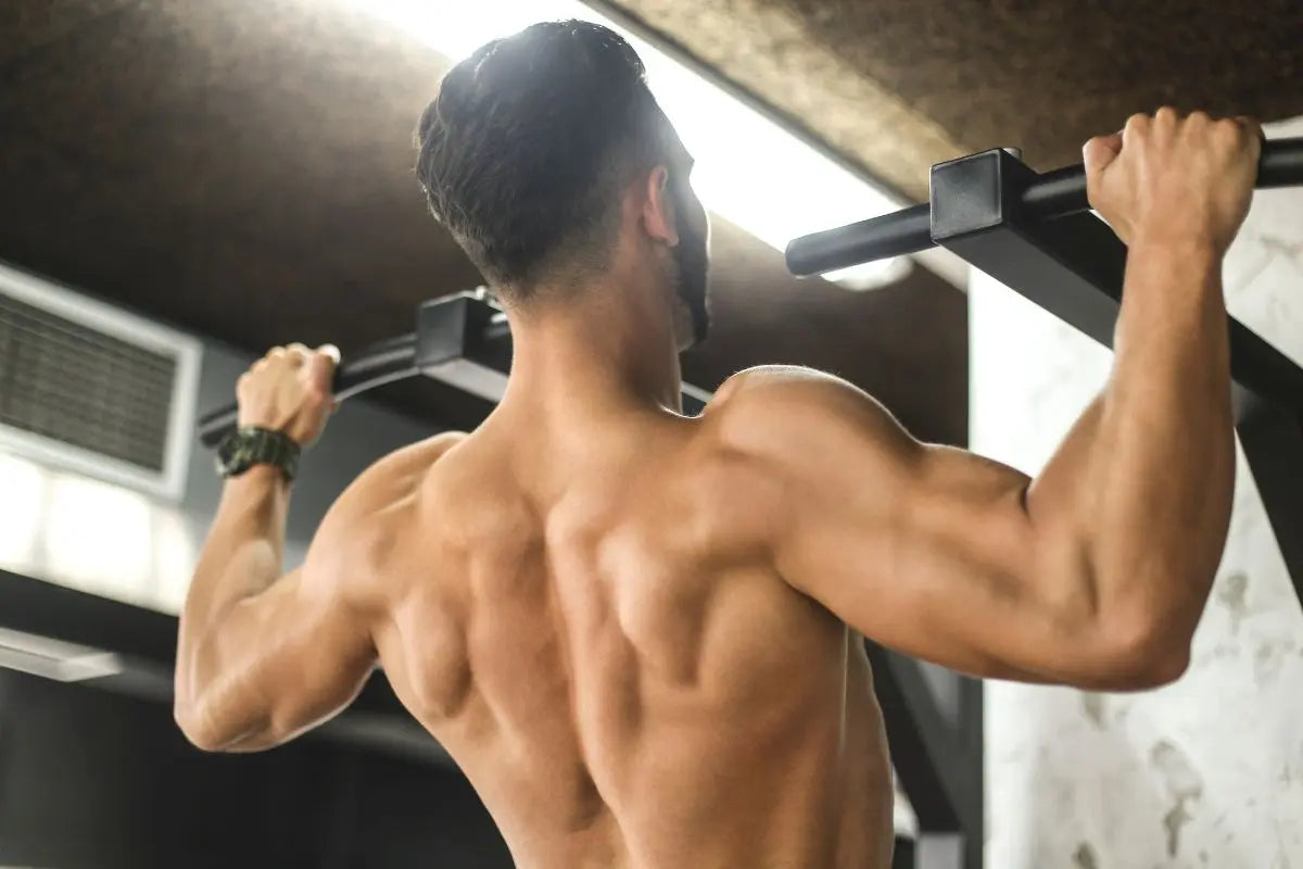 homme qui fait des tractions sur une barre de traction